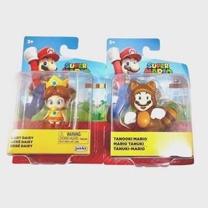 BABY DAISY & TANOOKI MARIO Super Mario Jakks Pacific 2.5" Figures